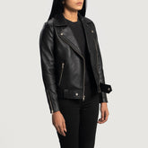 Novan Black Leather women Biker Jacket